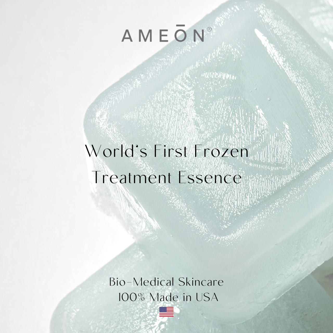 AMEON 🇺🇸 FROZEN TREATMENT ESSENCE – Supreme Energy & White Quartz Gua Sha Tool